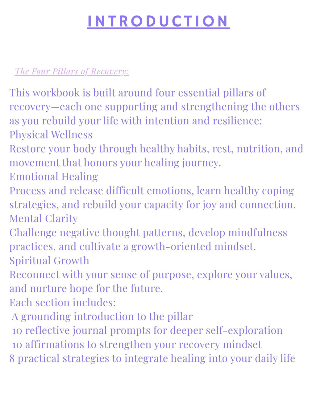 Recovery Workbook