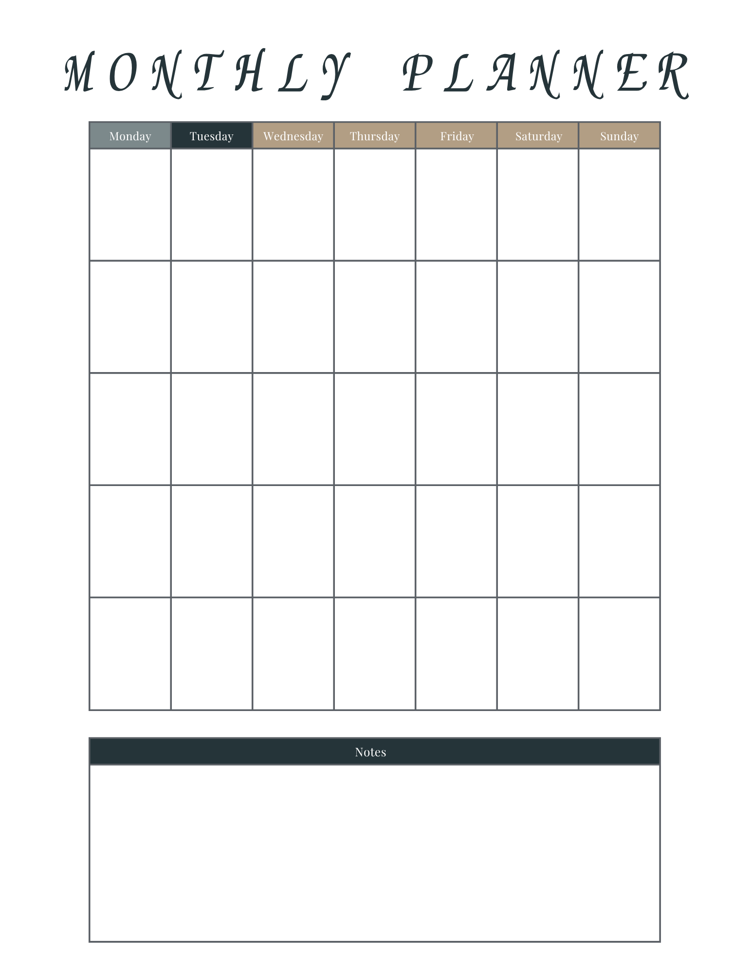 Flower Monthly Planner